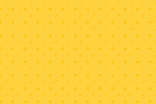 yellow cute pet paw pattern background