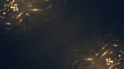 Obraz premium Abstract Futuristic Circuit Board Pattern on Dark Background with Lights