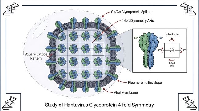 Hantavirus Glycoprotein 4-Fold Symmetry Diagram.