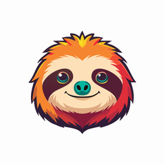 Fototapeta premium Cute Cartoon Sloth Face Illustration
