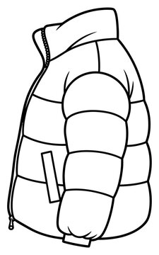 Vector illustration of a puffy winter jacket designed for cold weather