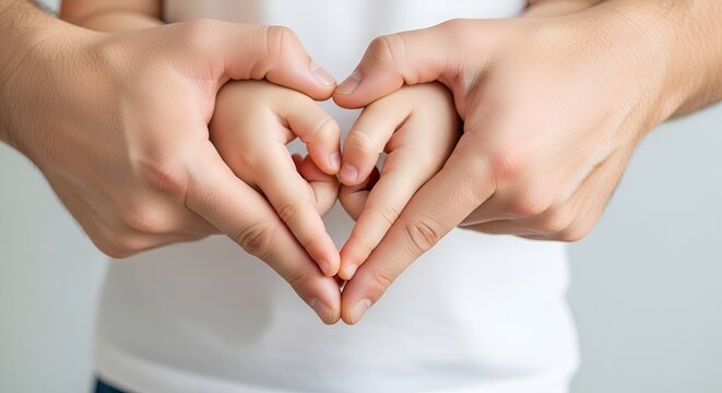 Parental Love: Adult and Child Hands Forming a Heart Shape