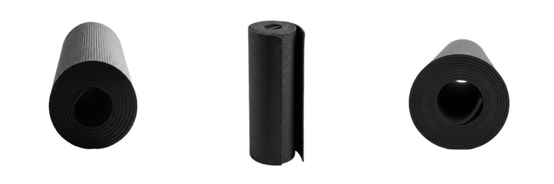 Black Construction Paper Roll Isolated on White PNG Transparent Background