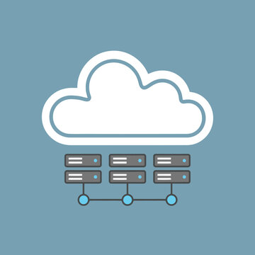 Cloud computing data storage servers network.