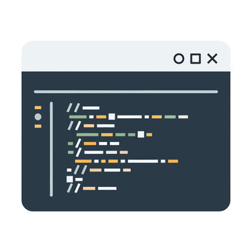 Colorful coding software interface screen.