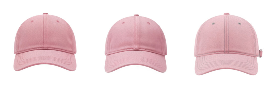 Minimalist Plain Pastel Pink Baseball Cap Blank Snapback Hat Fashion Apparel Headwear Accessory Mockup Template Isolated Transparent PNG Object