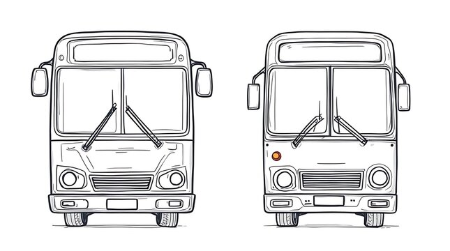 Front View of Two Classic Buses Side by Side
