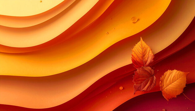 Modern Abstract Orange Waves