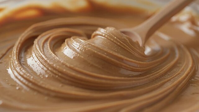 creamy chocolate spread swirl close-up spoon