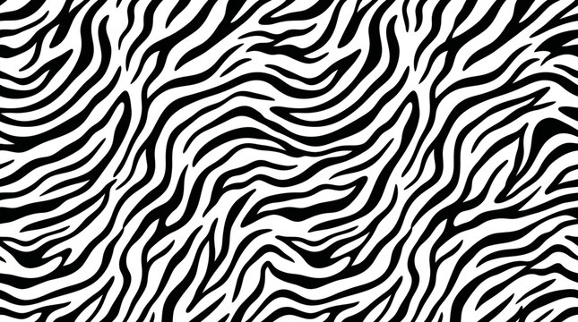 Close-up zebra stripe pattern: bold black and white zebra print texture for fashion, design, wallpaper, fabric, and graphic projects