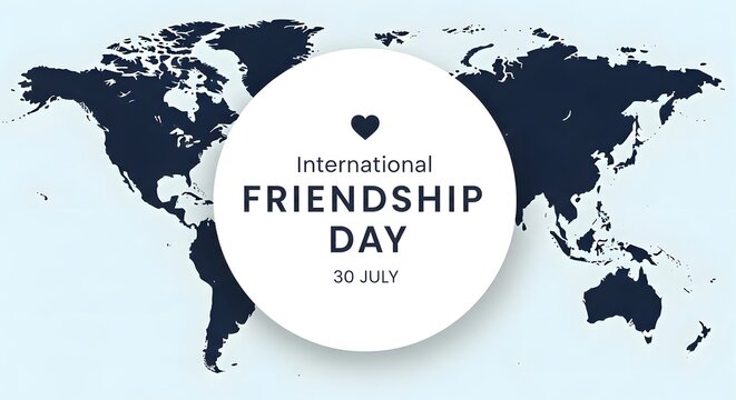 International friendship day background with world map illustration