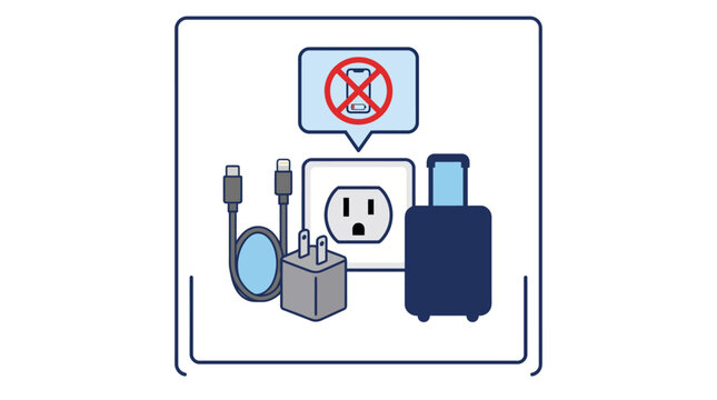 No electronic devices allowed sign.