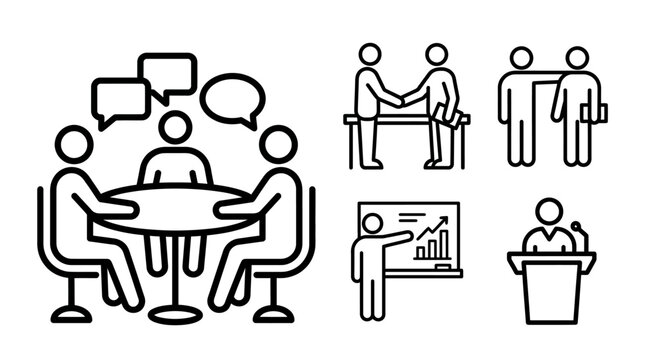 Business people communicating and meeting.