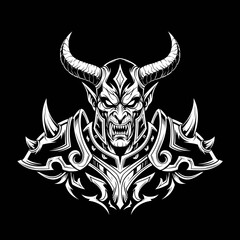 Fototapeta premium Detailed Illustration of a Fierce Demonic Warrior Character.