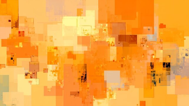 Minimalist abstract geometric background with soft pastel orange beige cream square shapes for modern lifestyle design