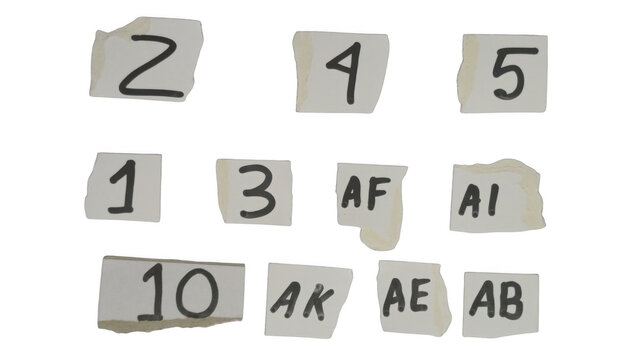 3d cubes with numbers and letters on a gray background