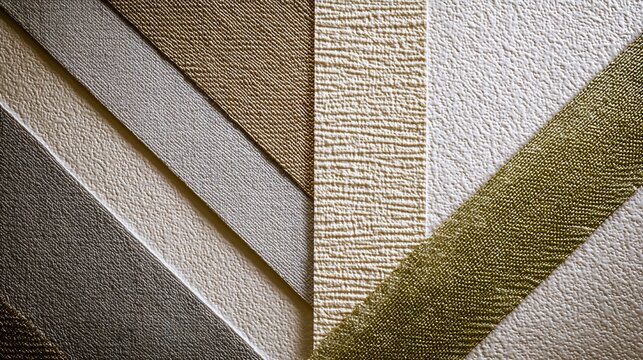 Textured surfaces angled in layers; varied tones and patterns creating abstract design