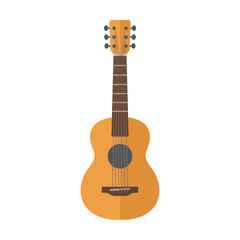 Naklejka premium A minimalist flat vector illustration of an acoustic guitar