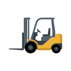 Naklejka premium Yellow forklift machine for material handling