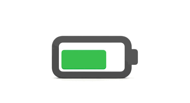 A fully charged battery icon shows green status on screen
