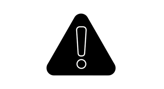 A warning sign displays an exclamation mark in a triangle shape.