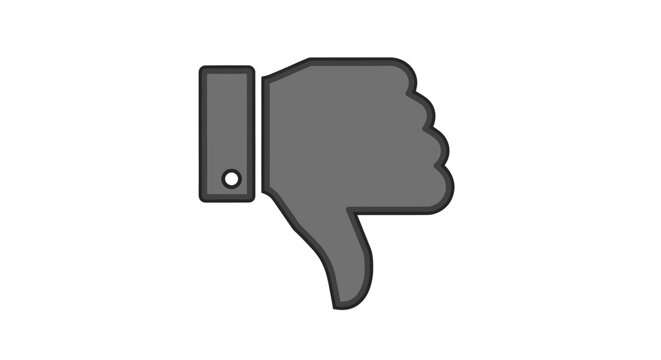 A disapproving hand gesture with thumb down and wristband shown