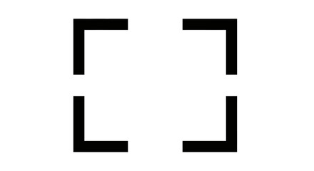 Obraz premium Black corner brackets on white background, graphic elements, design frame