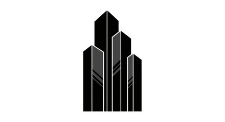 Fototapeta premium Modern Skyscraper Silhouette, Abstract Cityscape, Geometric Building Design