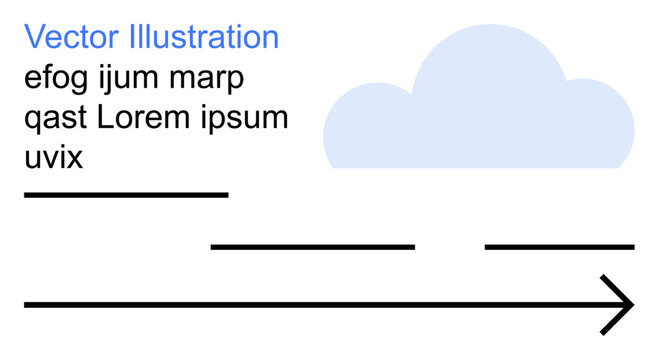 Cloud computing, data transfer, technology, business, digital communication, innovation. Abstract cloud and arrows showing movement. Cloud computing and data transfer concept