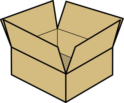 Open Cardboard Box Packaging Delivery Shipping Icon Vector Illustration