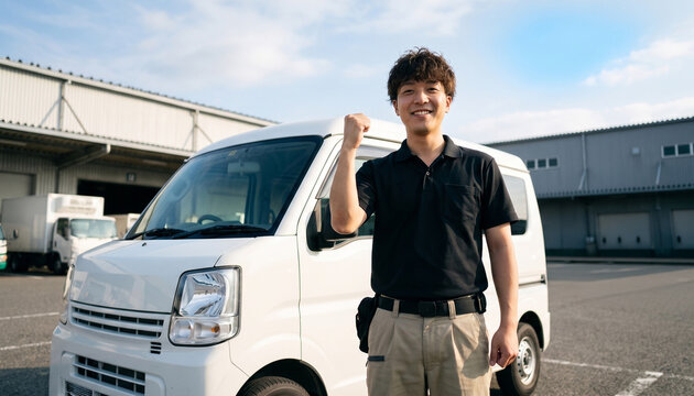 物流センターで働く意欲的な男性スタッフ 運送業・宅配ビジネスの採用イメージ