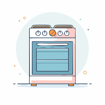 Illustration of a modern kitchen oven