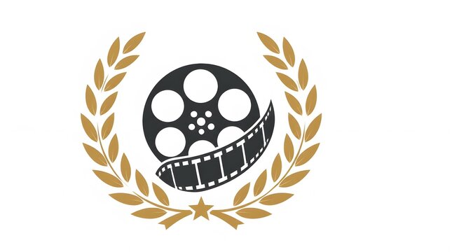 Golden Laural Emblem with Film Reel