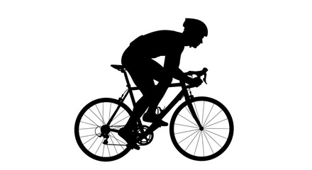 Fototapeta premium Cycling silhouette, bicycle rider icon, black bike illustration, sports vector graphic