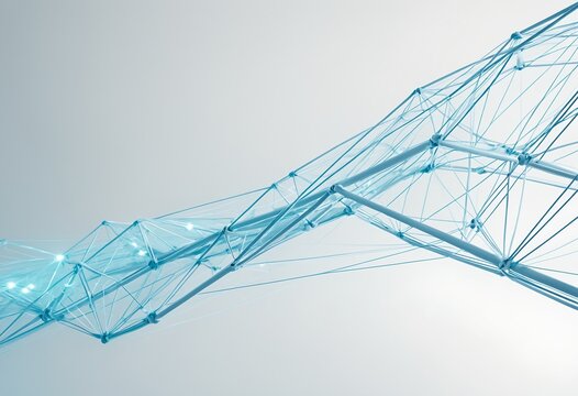 Futuristic abstract background representing cloud data redundancy and distributed storage infrastructure with glowing digital cubes and secure network synchronization