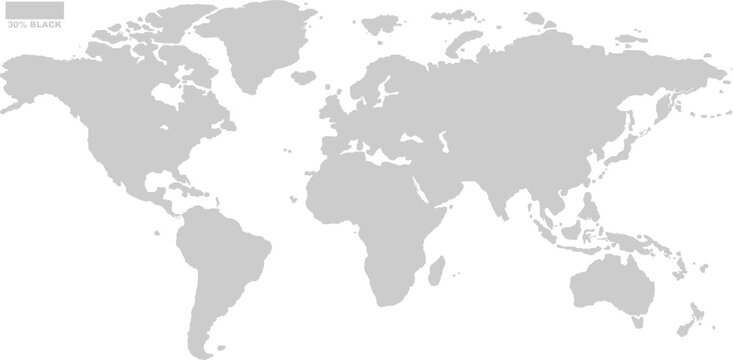 Premium Black Continents Vector Map for Digital Projects.