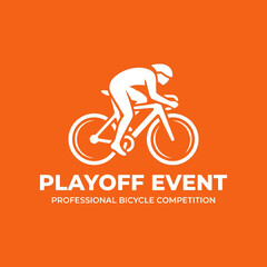 Fototapeta premium Dynamic Logo for a Prestigious Bicycle Race: Playoff Event, Thrilling Competition Ahead