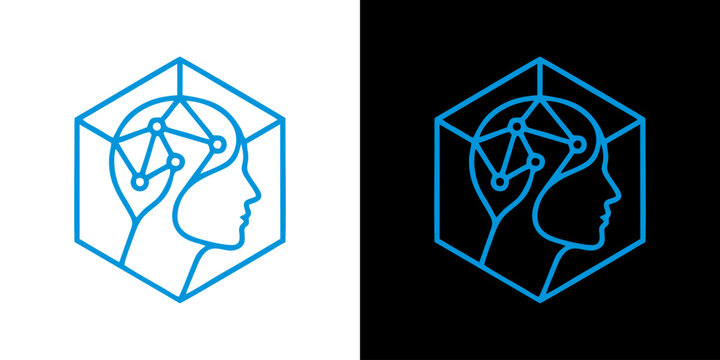 A creative person thinks outside the box with geometric shapes in their mind.