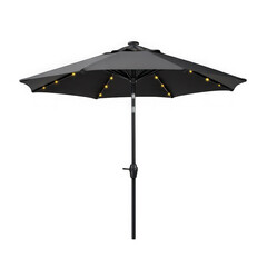 Obraz premium Black and white polka dot umbrella isolated on transparent background