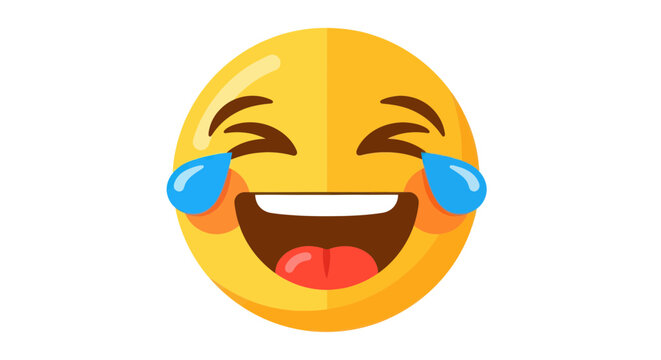 Joyful Emoji Laughing Face with Tears, Expressing Extreme Happiness and Amusement