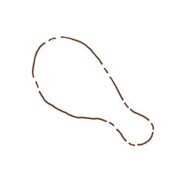 Chicken drumstick outline vector ivon illistration