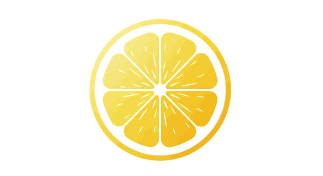 Bright yellow lemon slice illustration with white background