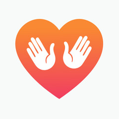 Fototapeta premium Heart with Open Hands Icon