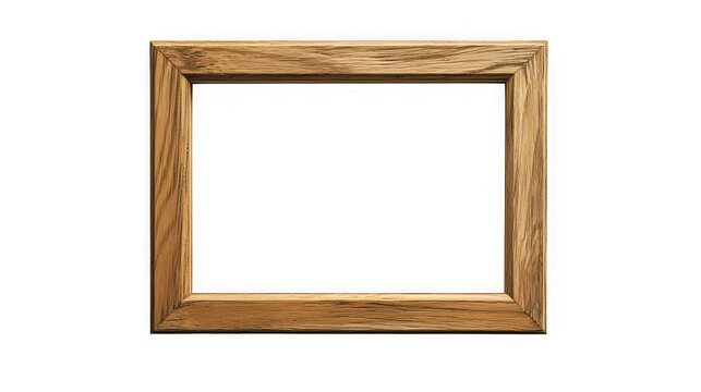 Wooden Photo Frame on White Background