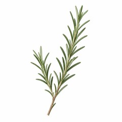 Obraz premium Fresh Rosemary Sprig Isolated on White Background Ideal for Culinary and Herbal Uses with Aroma and Flavor Enhancements in Cooking