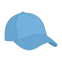 Fototapeta premium Light blue baseball cap with curved brim isolated