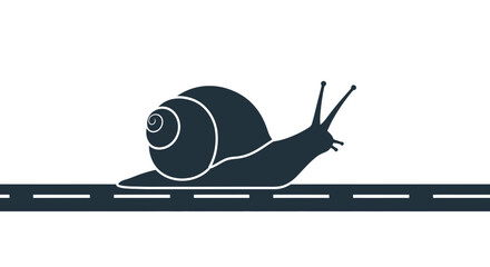 Snail on Road - Slow Speed Concept © din