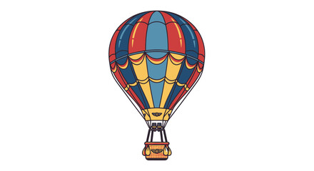 Fototapeta premium Vintage Hot Air Balloon, Retro Travel Adventure, Colorful Flight