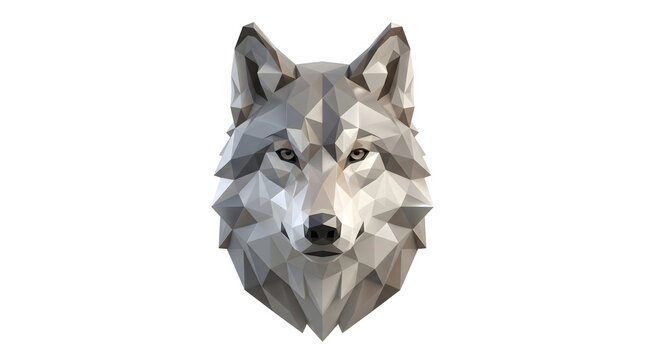 low poly wolf head geometric design
