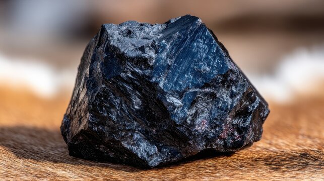 Rough, Dark Obsidian Stone with Sharp Edges